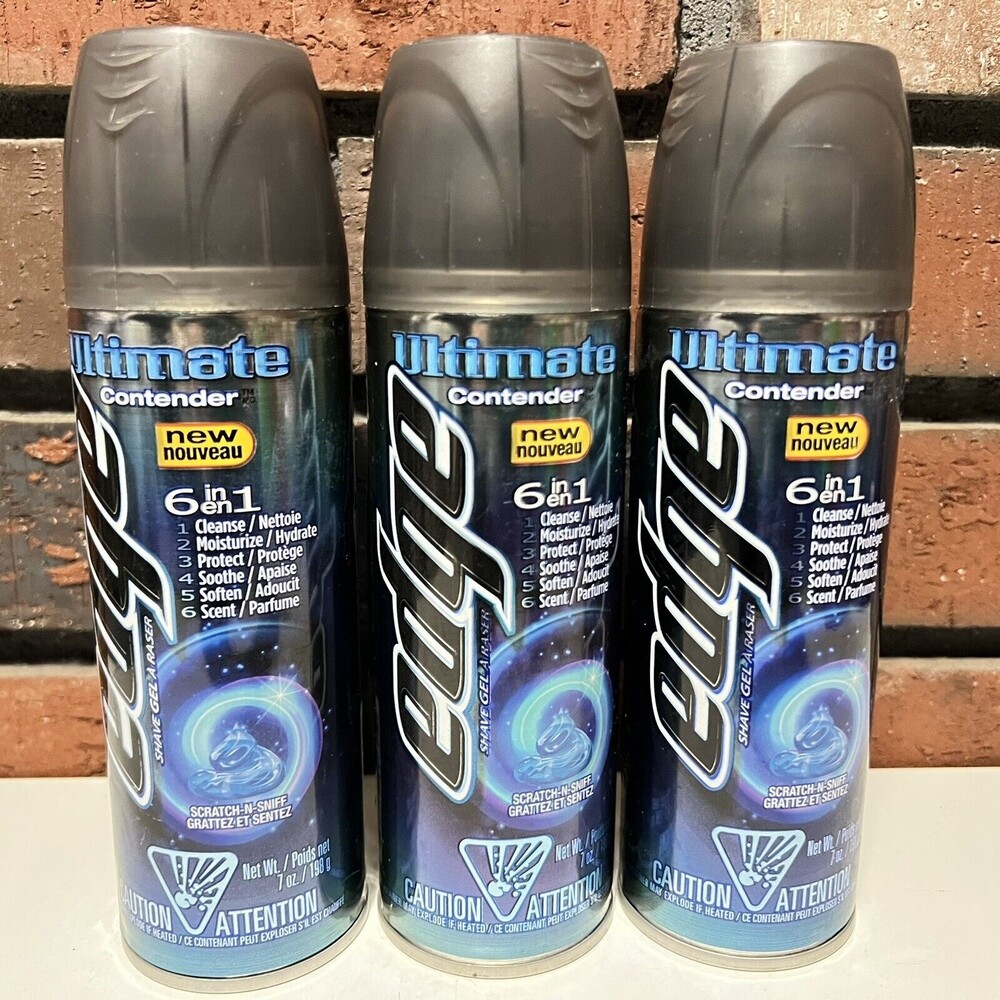 3 EDGE Ultimate Contender 6 in 1 Shave Gel RARE 7 oz Discontinued HTF